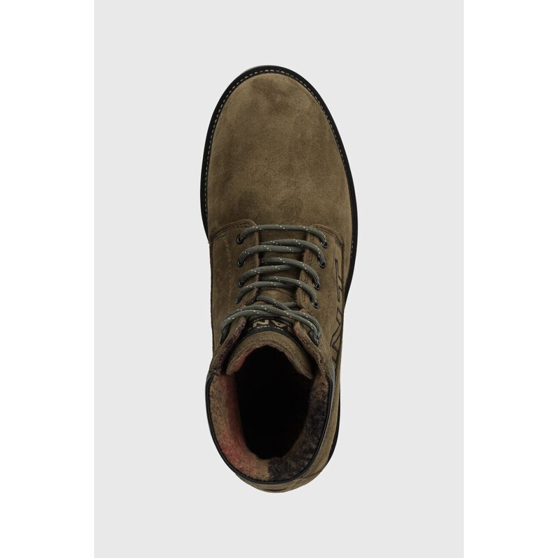 Čizme od brušene kože Gant Palrock za muškarce, boja: zelena, 27643363.G710