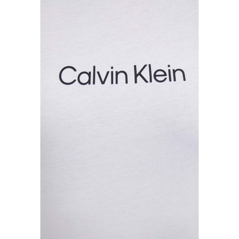 Pamučna majica dugih rukava Calvin Klein boja: bijela