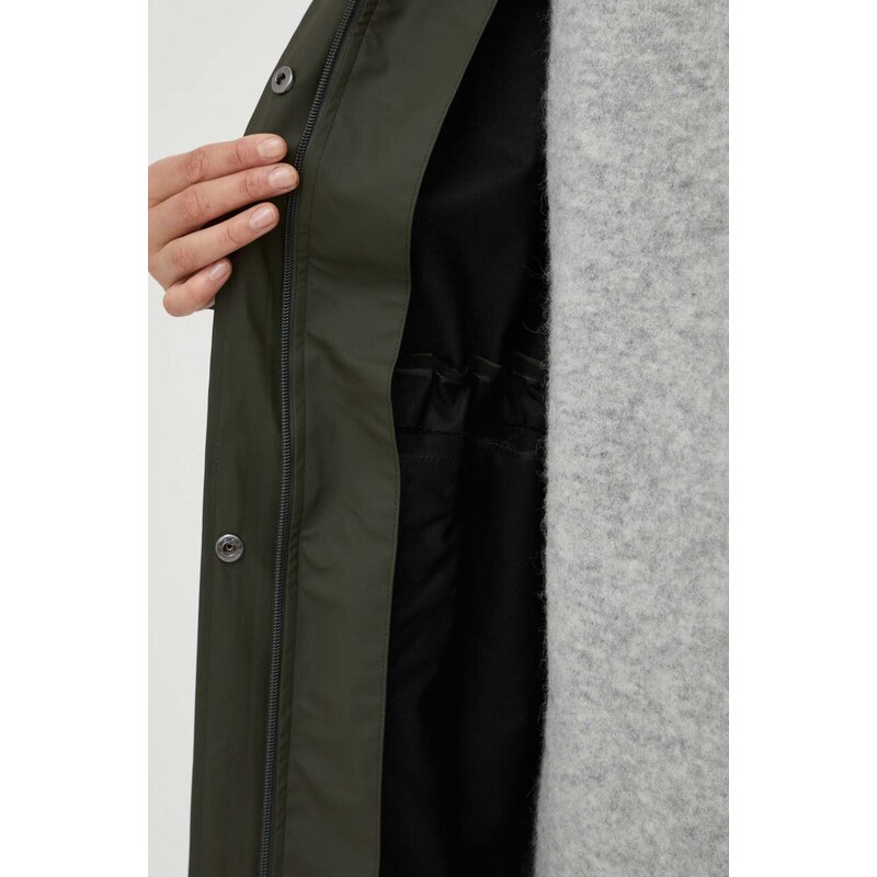Kišna jakna Rains 18550 Jackets za žene, boja: zelena, za prijelazno razdoblje
