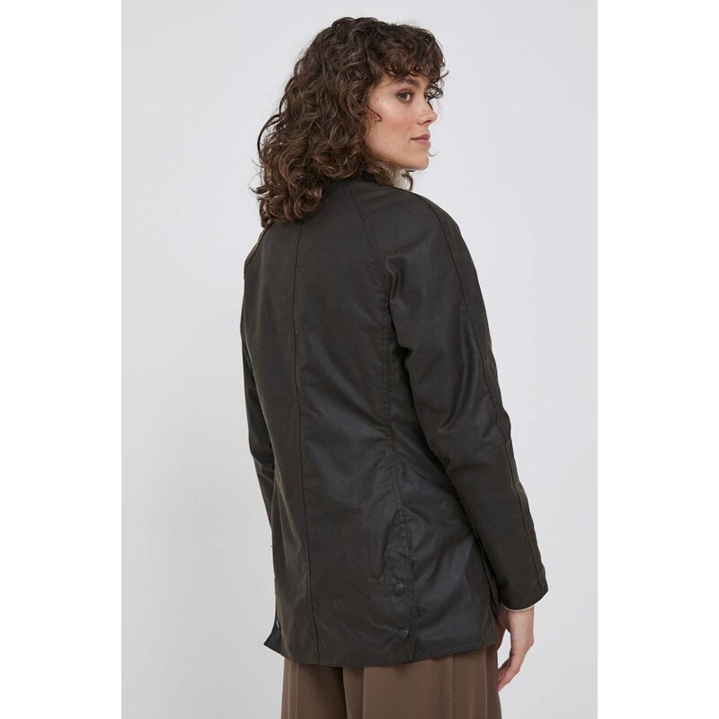 Pamučna jakna Barbour Classic Beadnell Wax Jacket boja: smeđa, za prijelazno razdoblje