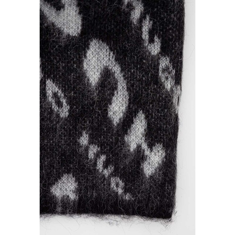 Balaklava s primjesom vune HUGO boja: siva, od tanke pletenine