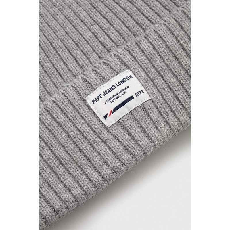 Kapa s dodatkom vune Pepe Jeans GRIFFIN boja: siva
