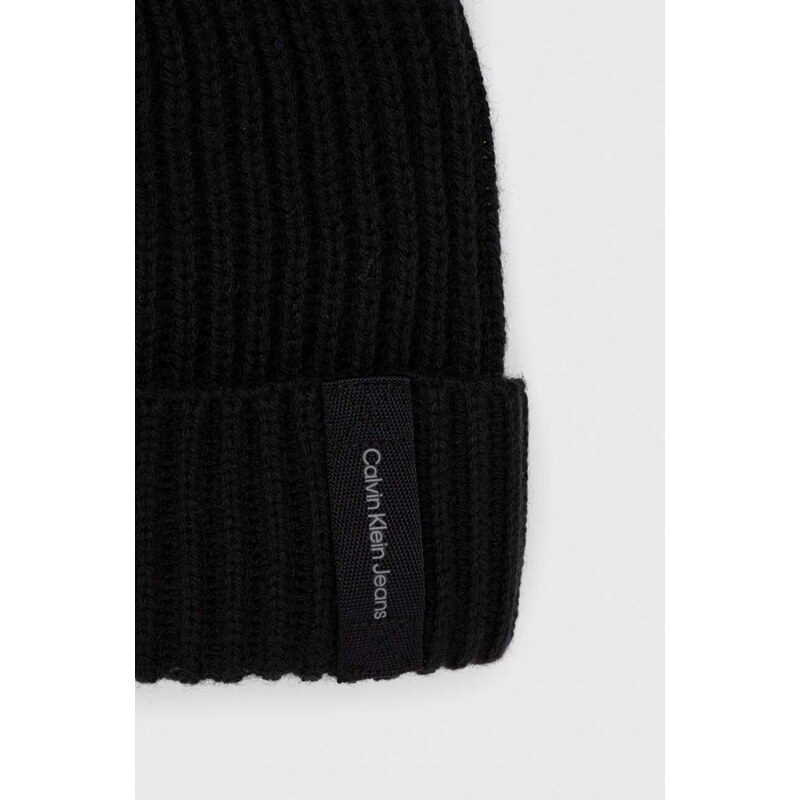 Kapa s dodatkom vune Calvin Klein Jeans boja: crna