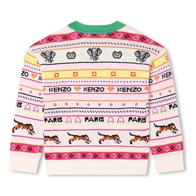 Dječji pulover s postotkom vune Kenzo Kids boja: bež