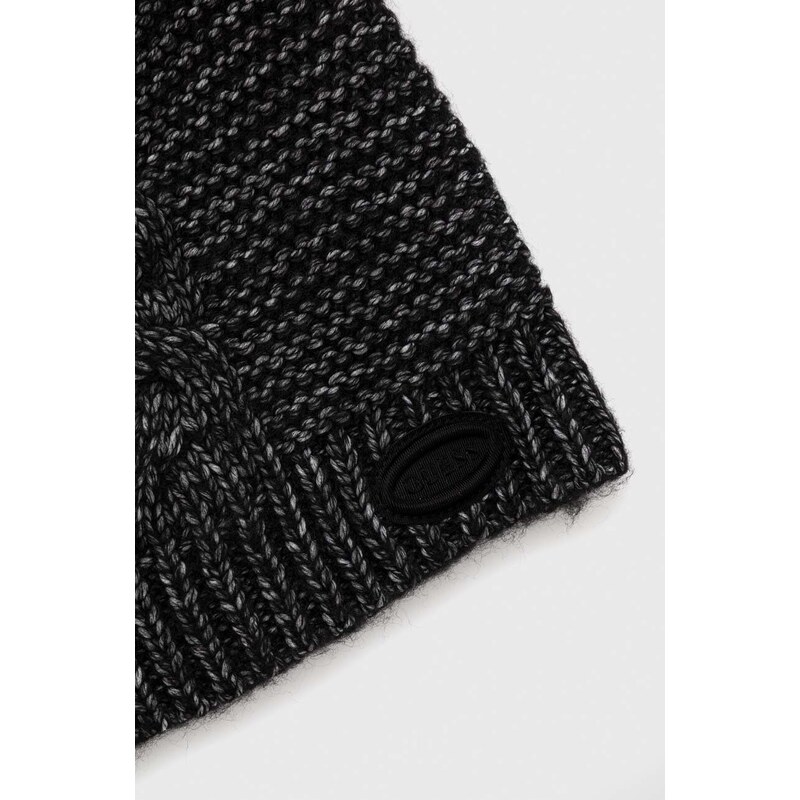 Kapa s dodatkom vune Guess boja: crna, od tanke pletenine