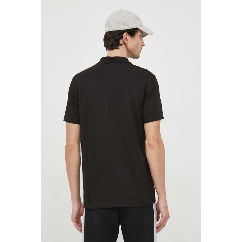 Polo majica Lacoste za muškarce, boja: crna, bez uzorka