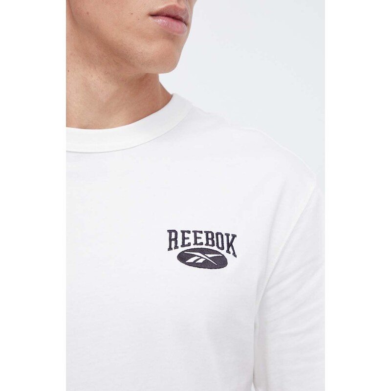 Pamučna majica Reebok Classic boja: bež, s aplikacijom