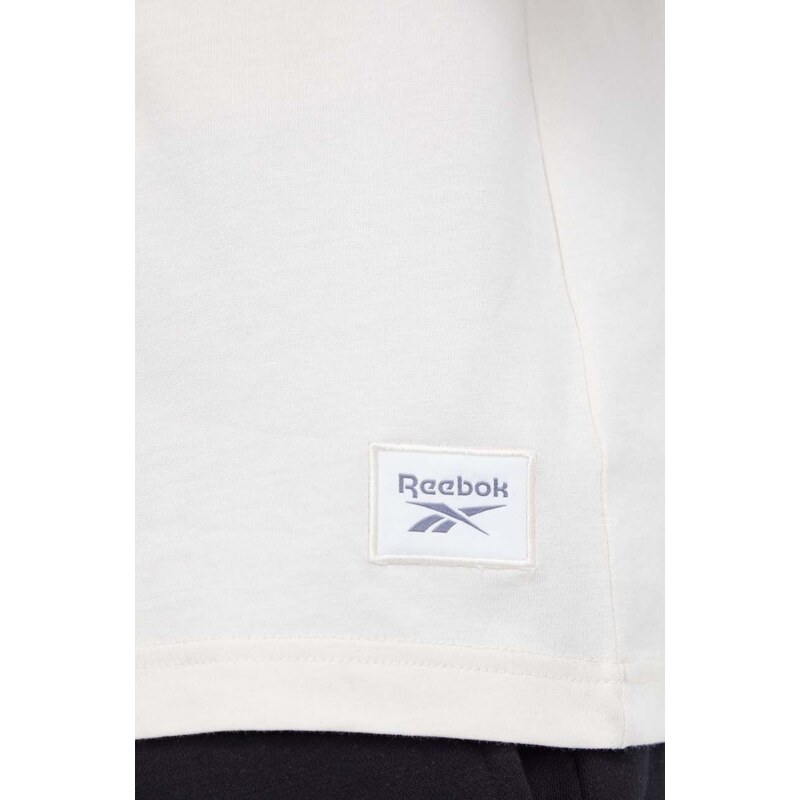 Pamučna majica Reebok Classic boja: bež, bez uzorka