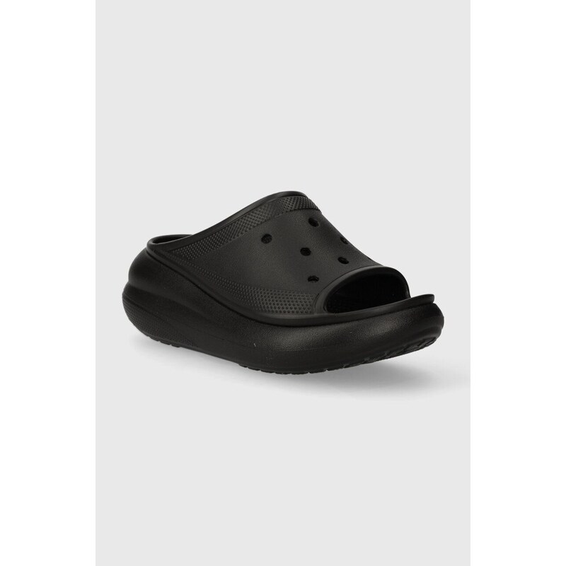 Natikače Crocs Classic Crush Slide za žene, boja: crna, s platformom, 208731
