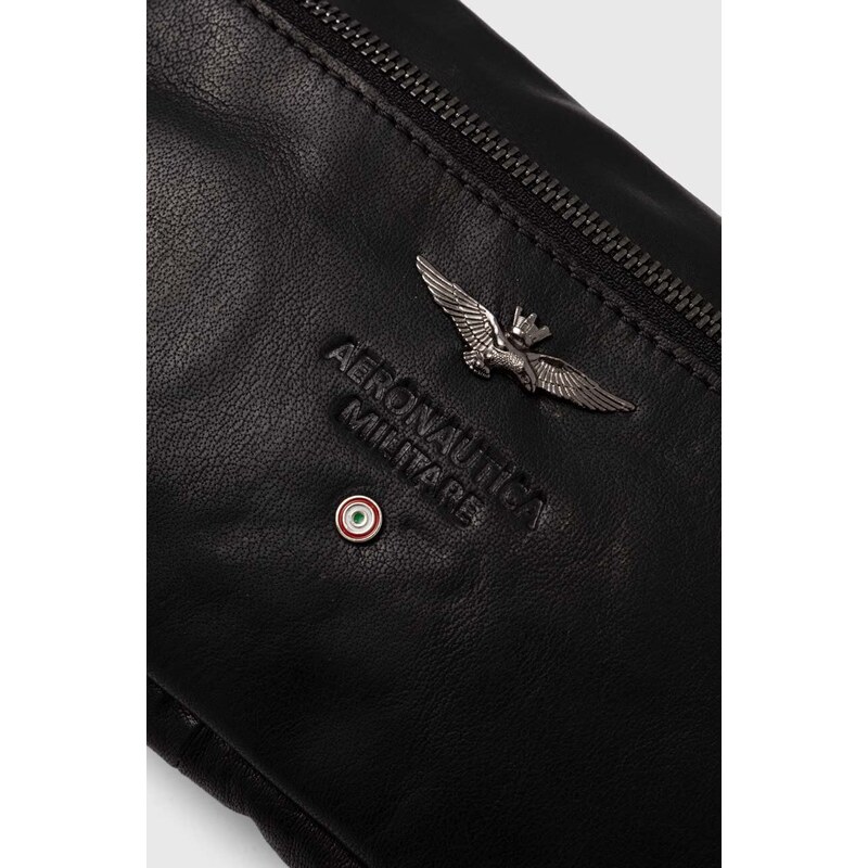 Kožna torbica Aeronautica Militare boja: crna