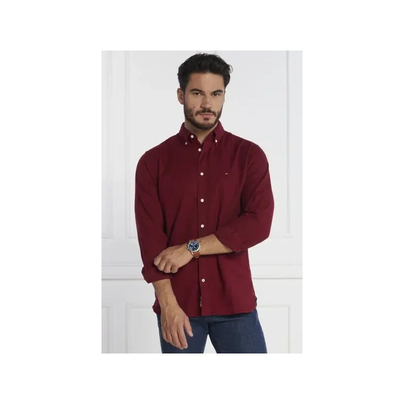 Tommy Hilfiger Flex Brushed Twill Regular Fit Shirt - Red