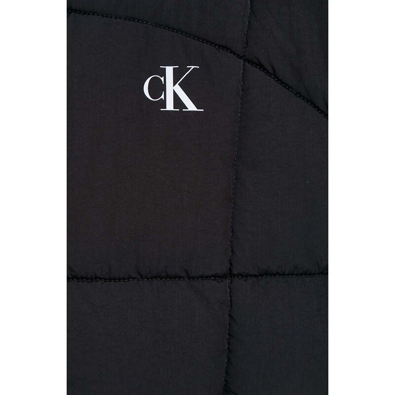 Jakna Calvin Klein Jeans za žene, boja: crna, za zimu
