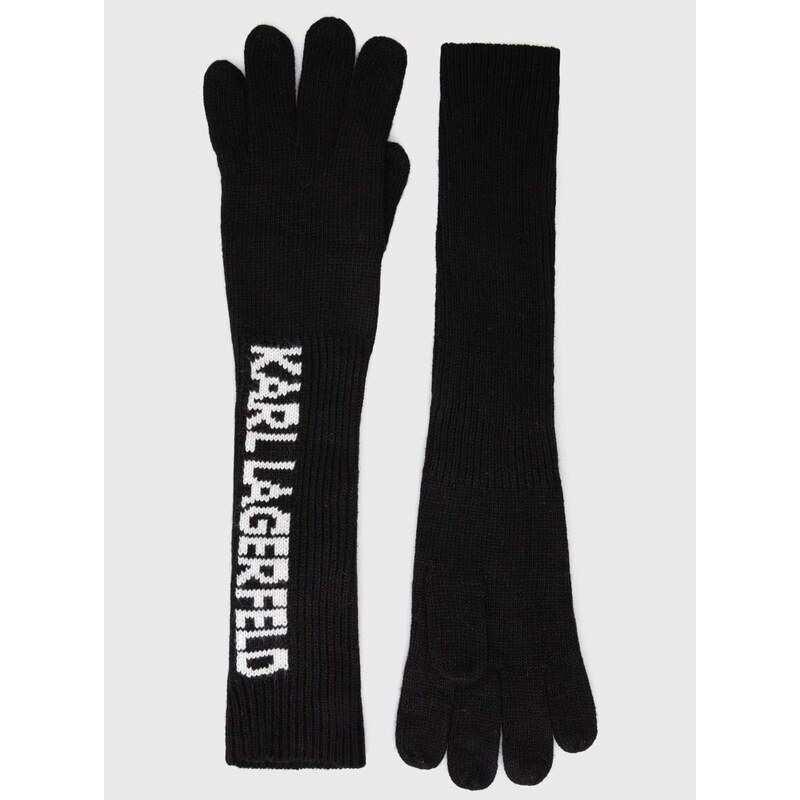 Rukavice od kašmira Karl Lagerfeld boja: crna