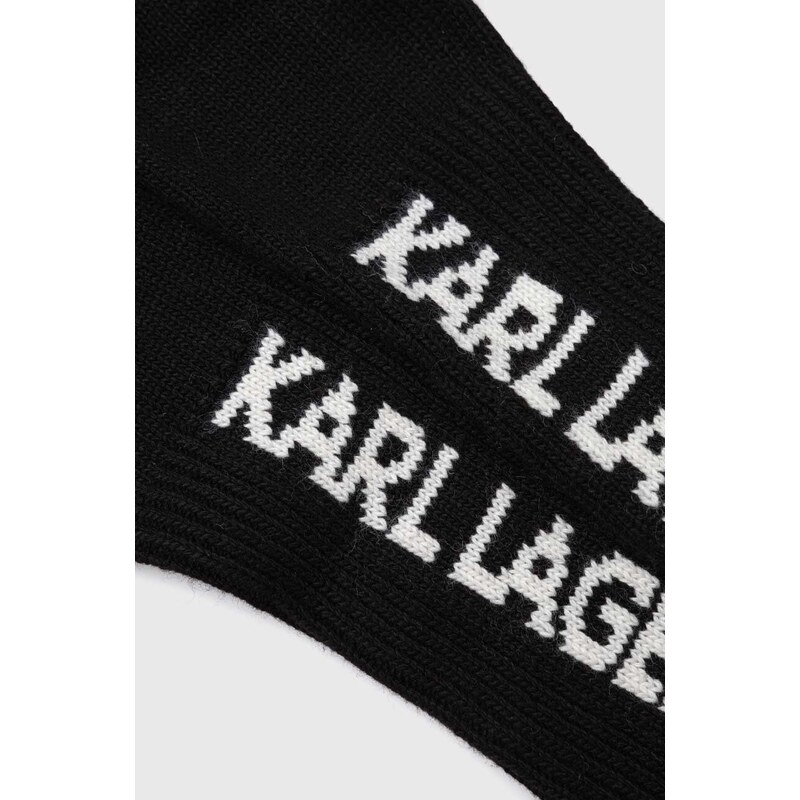 Rukavice od kašmira Karl Lagerfeld boja: crna