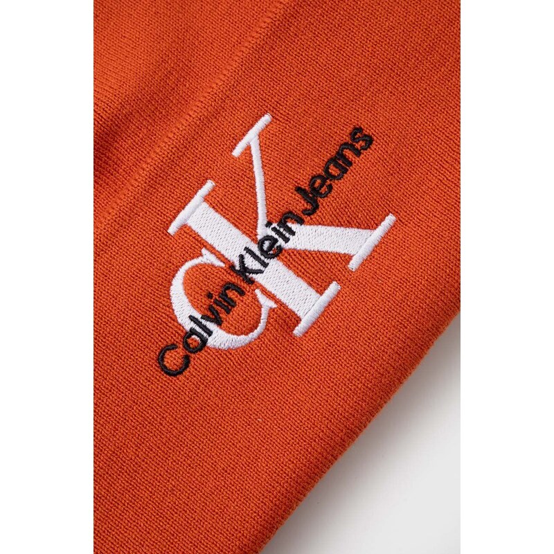 Pamučna kapa Calvin Klein Jeans boja: narančasta, pamučna