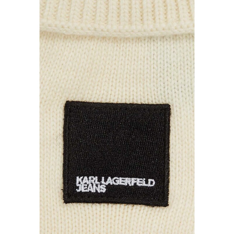 Rukavice s primjesom kašmira Karl Lagerfeld Jeans boja: bijela
