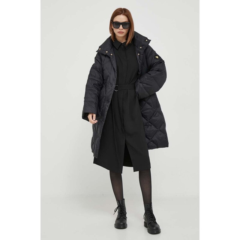 Pernata jakna Mos Mosh za žene, boja: crna, za prijelazno razdoblje