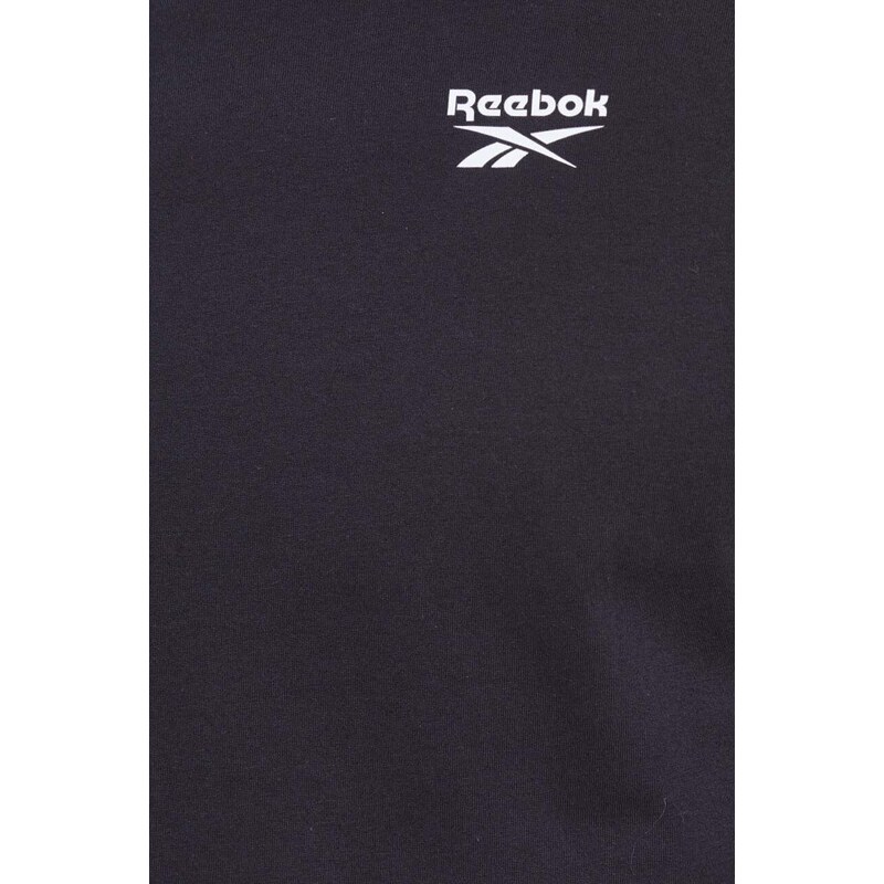 Pamučna majica dugih rukava Reebok IDENTITY boja: crna, bez uzorka, 100070399