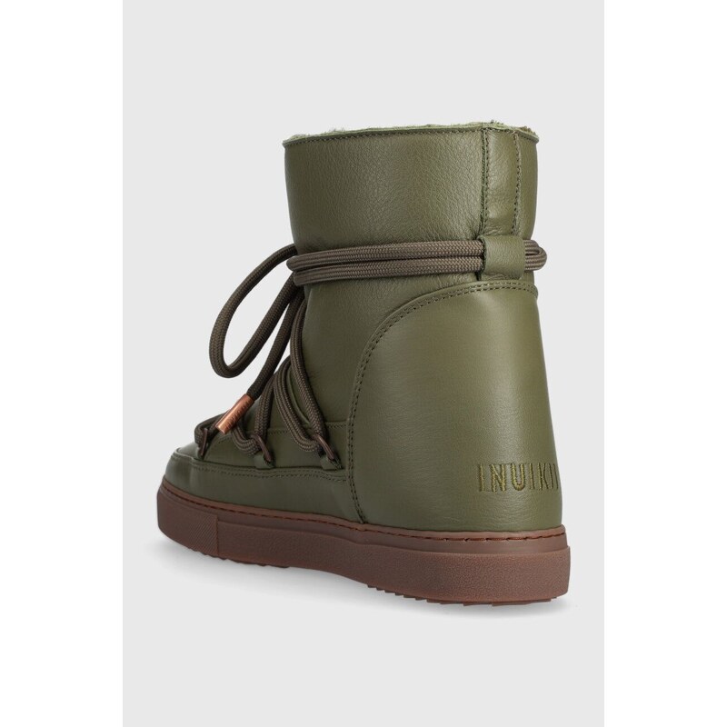 Kožne cipele za snijeg Inuikii Full Leather Wedge boja: zelena, 75203-087