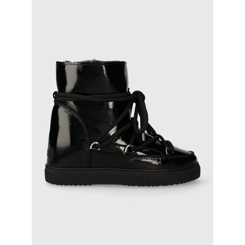 Kožne cipele za snijeg Inuikii Full Leather Naplack Wedge boja: crna, 75203-094