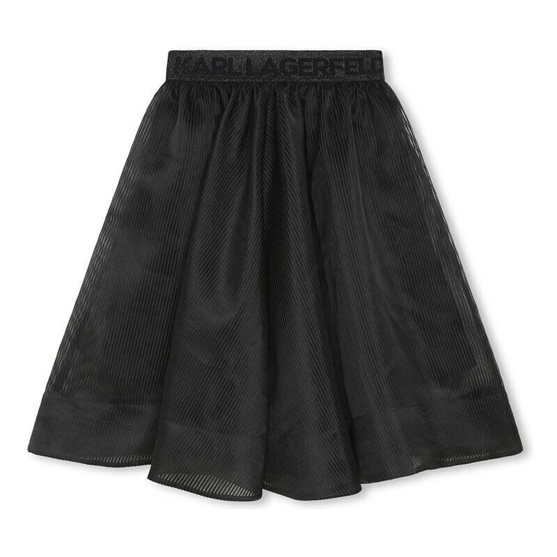 Dječja suknja Karl Lagerfeld boja: crna, midi, širi se prema dolje