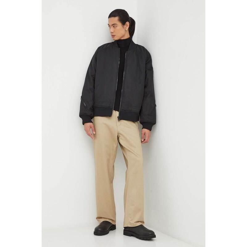 Bomber jakna Calvin Klein Jeans za muškarce, boja: crna, za prijelazno razdoblje
