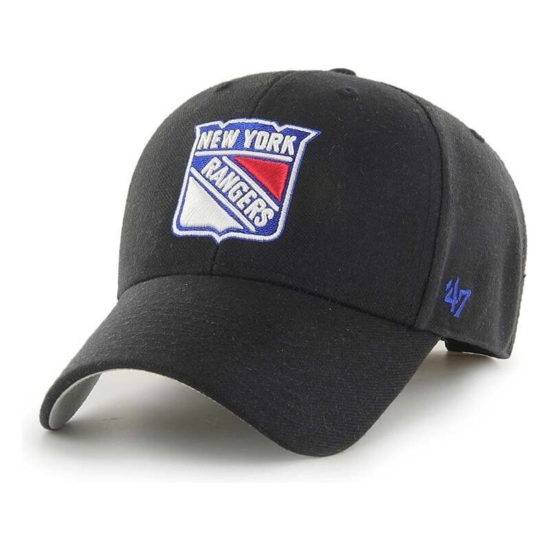 Pamučna kapa sa šiltom 47 brand NHL New York Rangers boja: crna, s aplikacijom H-MVP13WBV-BKB