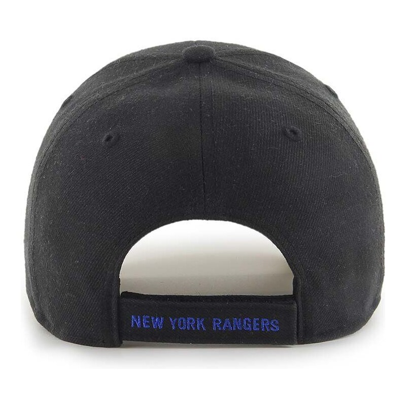 Pamučna kapa sa šiltom 47 brand NHL New York Rangers boja: crna, s aplikacijom H-MVP13WBV-BKB