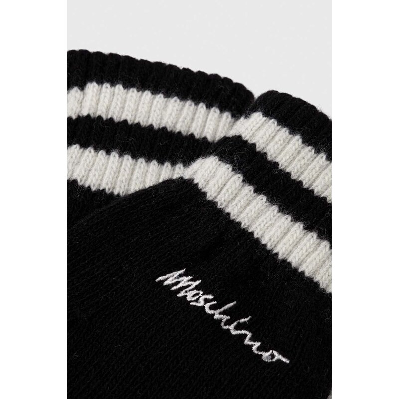 Vunene rukavice Moschino boja: crna