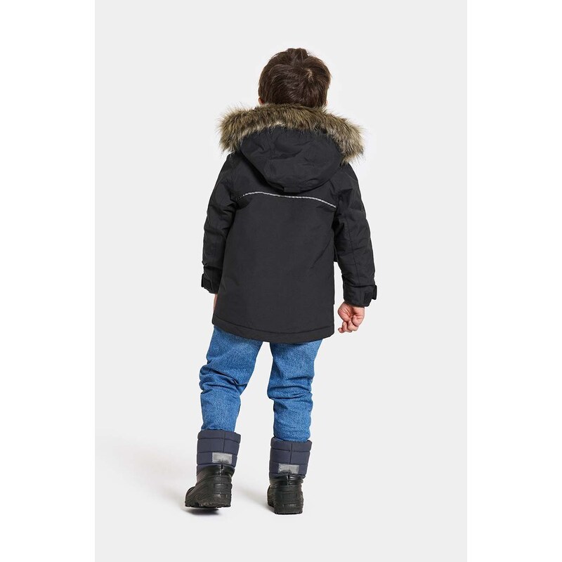 Dječja zimska jakna Didriksons KURE KIDS PARKA boja: crna