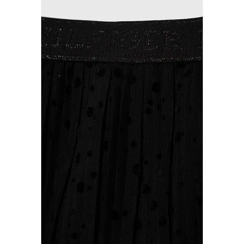 Dječja suknja Tommy Hilfiger boja: crna, mini, širi se prema dolje