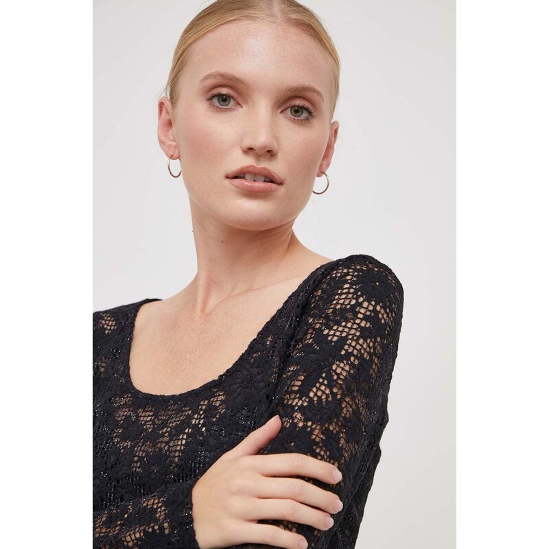 Bluza Sisley za žene, boja: crna, s uzorkom