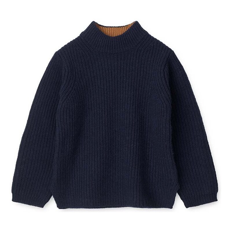 Dječji vuneni pulover Liewood boja: tamno plava