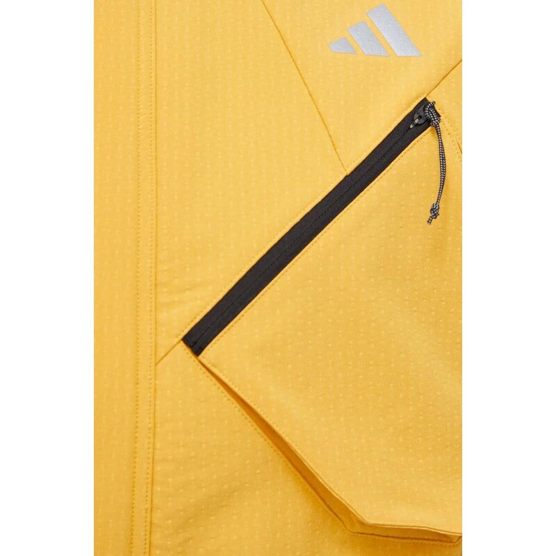 Jakna za trčanje adidas Performance boja: žuta, za prijelazno razdoblje