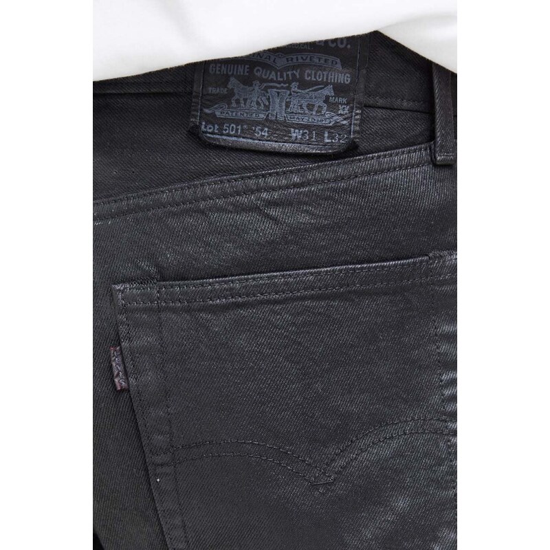 Pamučne hlače Levi's 501 54 boja: crna, uski kroj