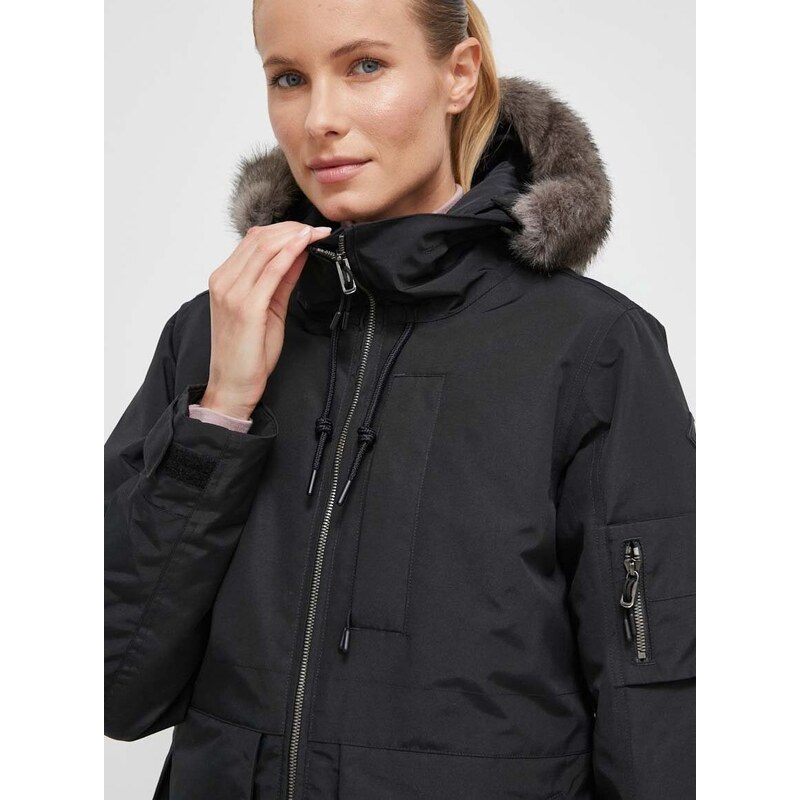 Pernata jakna Burton za žene, boja: crna, za zimu