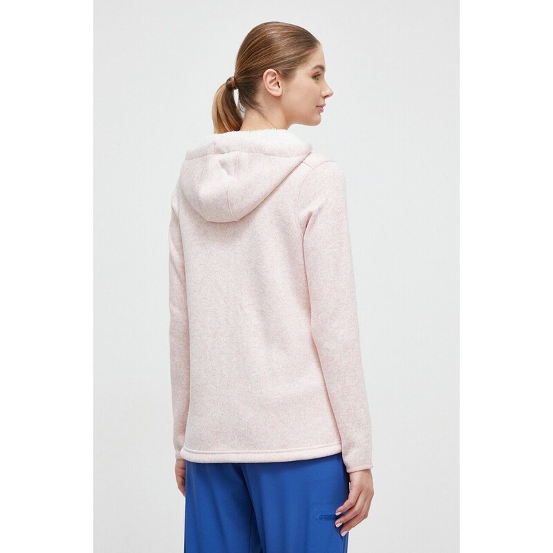 Sportska dukserica Columbia Sweater Weather boja: ružičasta, s kapuljačom, melanž