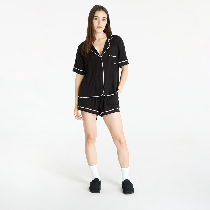 DKNY Intimates DKNY WMS Boxer Short Sleeve Pajamas Set Black