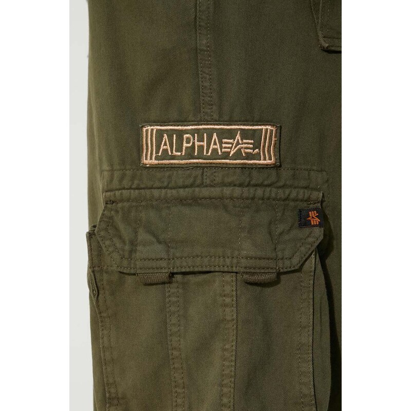 Pamučne hlače Alpha Industries Jet Pant boja: zelena, ravni kroj 101212.142