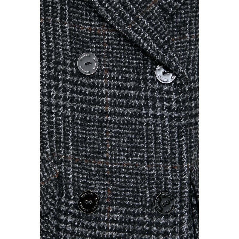 Kaput s primjesom vune Morgan boja: siva, za prijelazno razdoblje, kopčanje u dva reda
