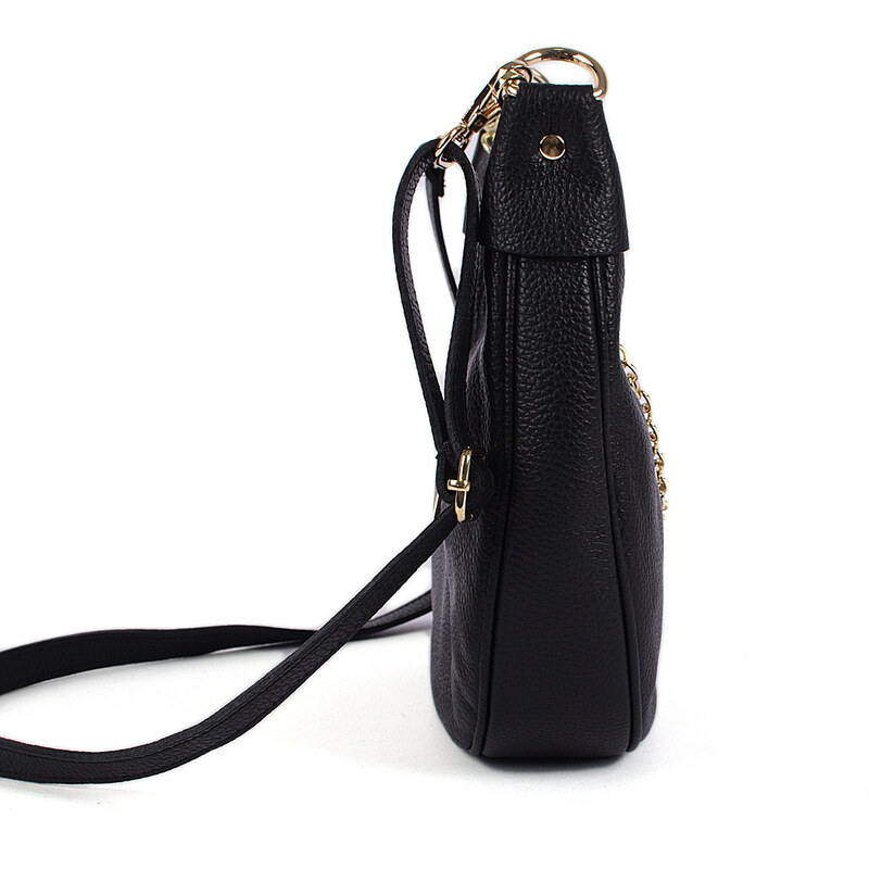 Luksuzna Talijanska torba od prave kože VERA ITALY "Shantala", boja crna, 15x28cm