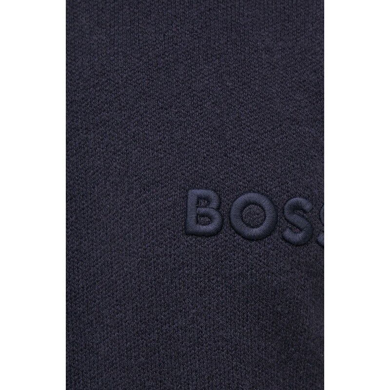 Vuneni pulover BOSS za muškarce, boja: tamno plava, lagani