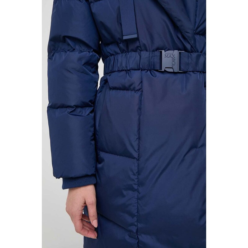Pernata jakna MAX&Co. za žene, boja: tamno plava, za zimu