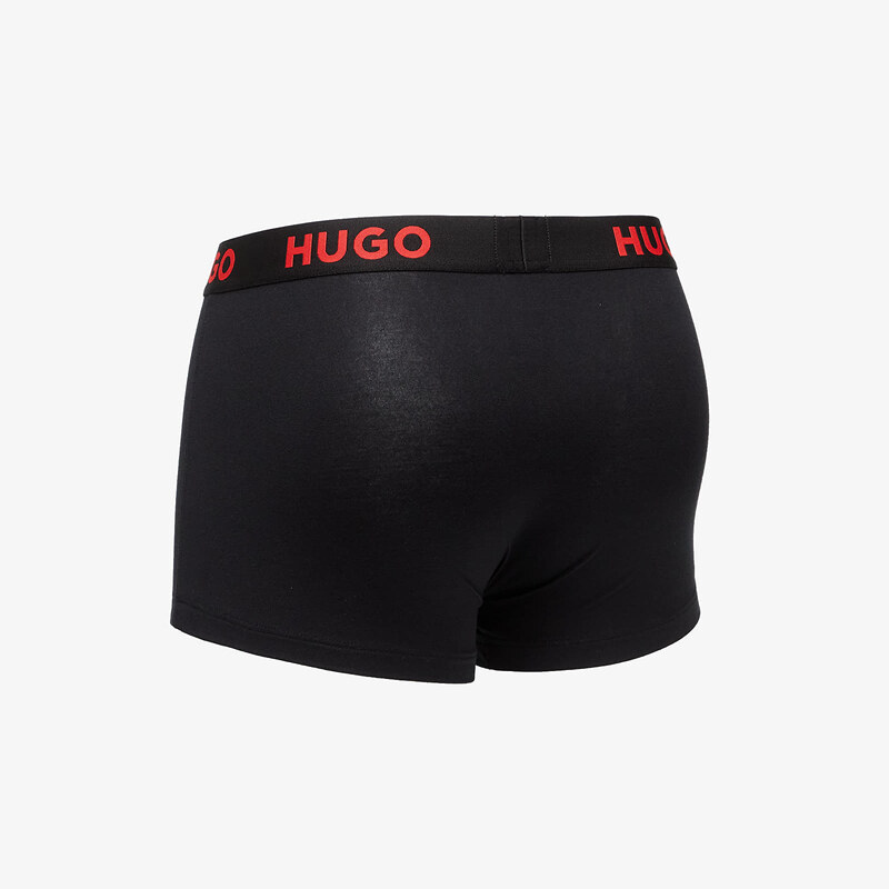 Hugo Boss Logo-Waistband Stretch Trunks 3-Pack Black