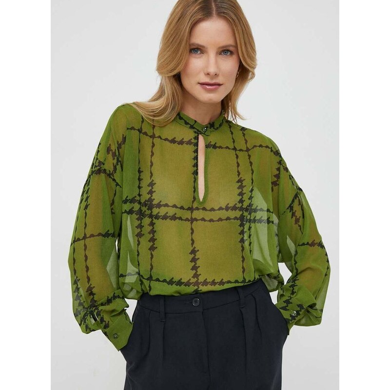 Bluza Sisley za žene, boja: zelena, s uzorkom