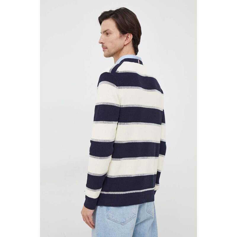 Pamučni pulover Tommy Hilfiger boja: tamno plava