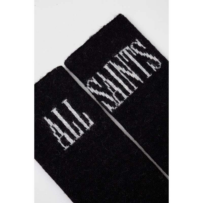 Rukavice bez prstiju s vunom AllSaints boja: crna