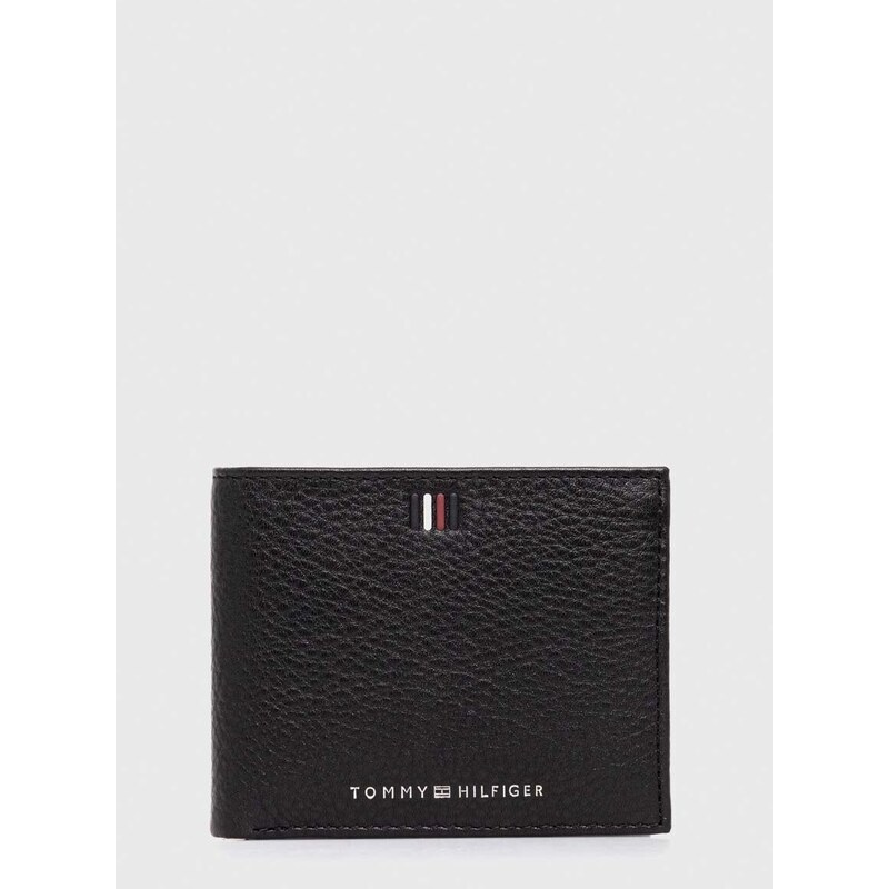 Kožni novčanik Tommy Hilfiger za muškarce, boja: crna