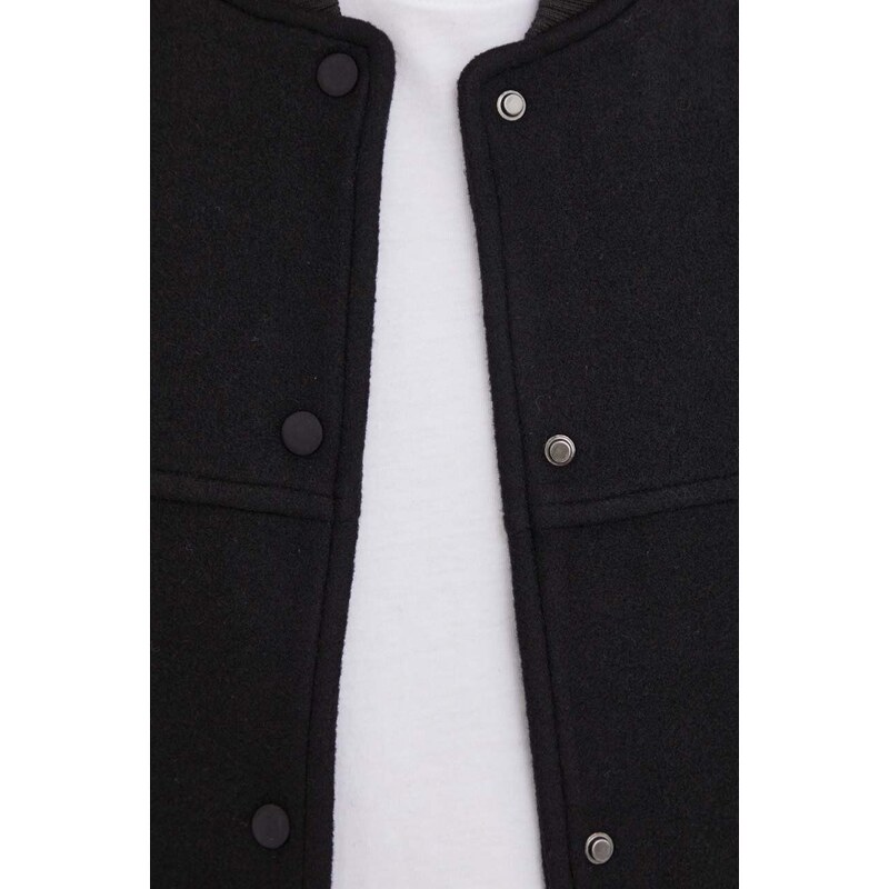 Bomber jakna s primjesom vune 2NDDAY boja: crna, za prijelazno razdoblje, oversize