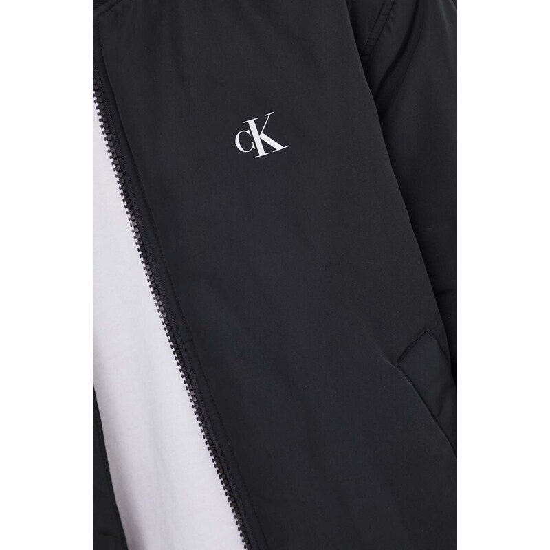 Bomber jakna Calvin Klein Jeans za muškarce, boja: crna, za prijelazno razdoblje, oversize